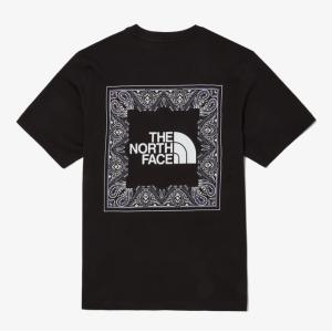 THE NORTH FACE ノースフェイス Tシャツ ラウンドT メンズ レディース バンダナ BANDANA S/S R/TEE ボックスロゴ NT7UN21B カジュアル ブラック/アイボリー｜JJStar Shop