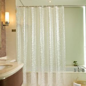 シャワーカーテン バスカーテン 浴室 防水 防カビ カーテンリング付属 3D EVA お風呂カーテン 180×180cm 薄型 レトロ柄 買い替え 丁度いい厚み 衛生的