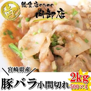 小分けパック 豚コマ  豚こま 国産豚小間 2kg 宮崎県産