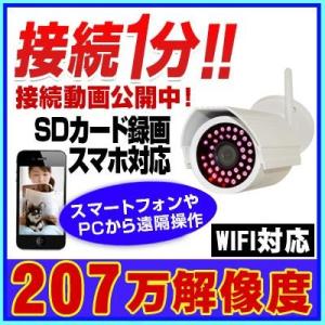 ワイヤレス WiFi 無線 SDカード録画 iPhone スマホ 屋外 屋内 両用 防犯カメラ セキ...