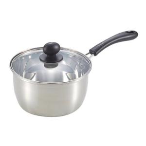 パール金属 片手鍋 18cm ガラス鍋蓋付 IH対応 ステンレス ミラージュ H-3171