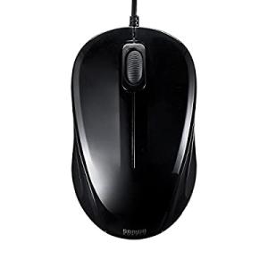 サンワサプライ 有線マウス USB A接続 静音 ブルーLED 小型 ブラック MA-BL9BK