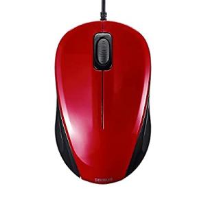 サンワサプライ 静音有線ブルーLEDマウス レッド MA-BL9R