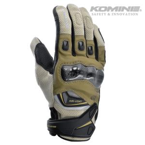 コミネ GK-224 カーボンプロテクトレザーメッシュグローブ KOMINE ベージュ