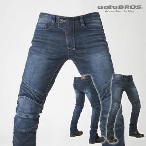 アグリブロス フェザーベッド201｜裾ジップ スリムストレートフィット ストレッチデニム CE規格パッド付 uglyBROS Featherbed 201 メンズ｜jline