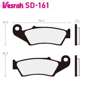 ベスラ SD-161 レジンブレーキパッド バイク ホンダ CRF125F CRF125FB CRF250F CRF250RX CRF250RWE CRF250R CRF450RWE CRF450RL CRF450RX CRF450X｜バイク用品の車楽
