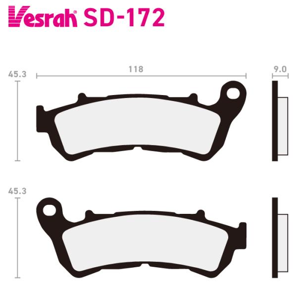 ベスラ SD-172 レジンブレーキパッド バイク ホンダ SM250 SM250A SM250D ...