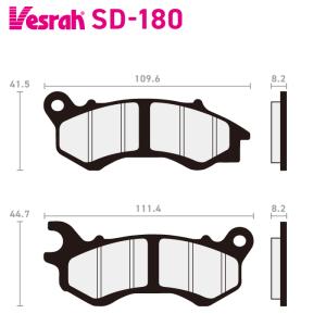 Vesrah ベスラ ZD-262CT シンタードメタルスポーツパッド バイク モト