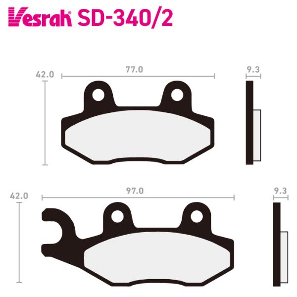 ベスラ SD-340-2 レジンブレーキパッド バイク トライアンフ Street Scramble...