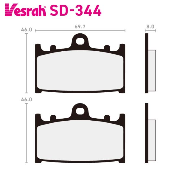 ベスラ SD-344 レジンブレーキパッド バイク スズキ GSR400A GSR600 GSF65...