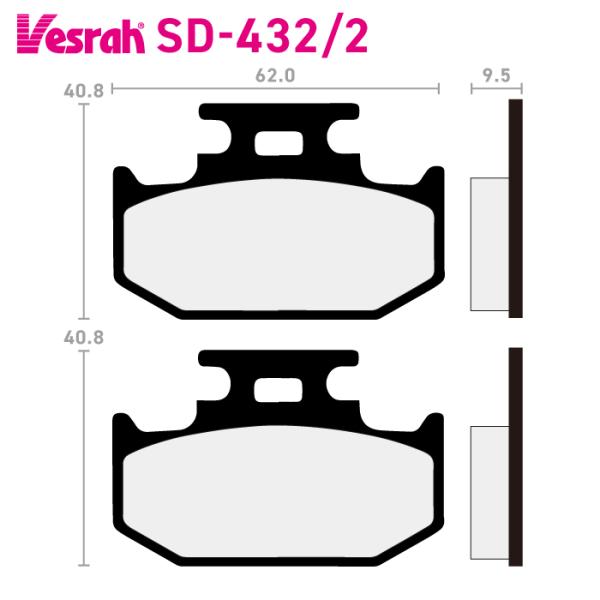 ベスラ SD-432-2 レジンブレーキパッド バイク ヤマハ YZ125 DT230 WR250 ...