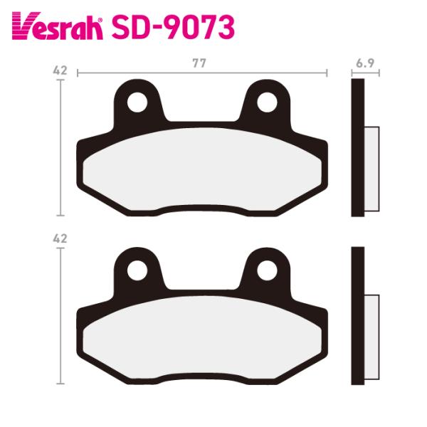 ベスラ SD-9073 レジンブレーキパッド バイク MASH CAFE RACER SEVENTY...