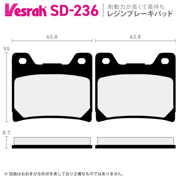 ベスラ VD-236JL シンタードメタルパッド バイク ヤマハ YZF600R YZF600   ...