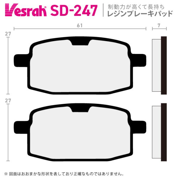 ベスラ VD-247JL シンタードメタルパッド バイク ヤマハ YW50 YW50A YA100W...