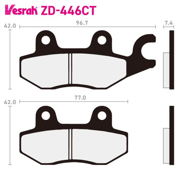 ベスラ ZD-446CT シンタードメタルスポーツパッド バイク カワサキ EX250 ER250 ...