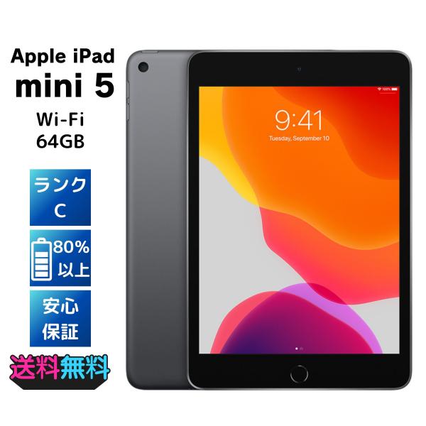 Apple iPad mini 第5世代 Wi-Fi 64GB スペースグレイ ACアダプターとケー...