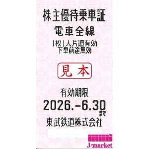 東武鉄道株主優待乗車証回数券式(TOBU)　2026年6月30日