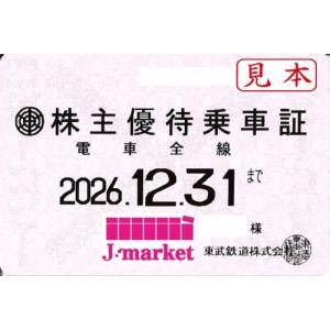 東武鉄道 株主優待乗車証定期券式 (電車全線)　2026年12月31日まで