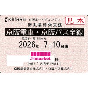 京阪/京阪電気鉄道　株主優待乗車証定期券式(電車・バス全線)　2026年7月10日まで