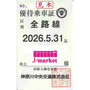 神奈中　神奈川中央交通　株主優待乗車証定期券式2026年5月31日まで