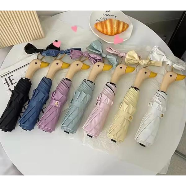 最強に可愛い！UV対策アヒルの傘晴雨兼用折りたたみお誕生日ギフトにも。コンパクト軽量夏日傘日焼け防止...