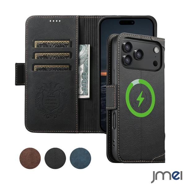 iPhone17 ケース iPhone17pro ケース MagSafe対応 本革 手帳 iPhon...