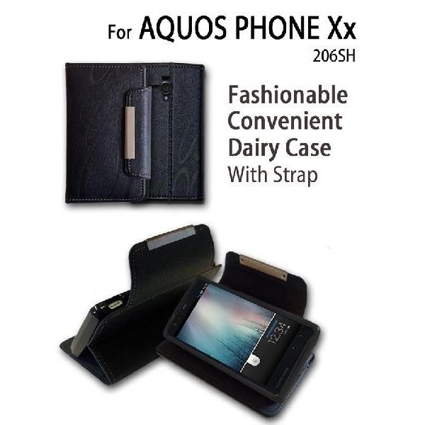 206SH ケース AQUOS PHONE Xx カバー スマホ カバー レザー手帳ケース Dand...