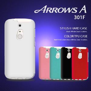 ARROWS A 301F ケース カラージェリー＆スタイリッシュハードケース スマホ カバー アローズa エース softbank ソフトバンク