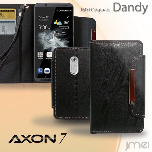 AXON7ケース レザー 手帳型ケース Dandy 手帳 スマホケース 全機種対応 ZTE カバー