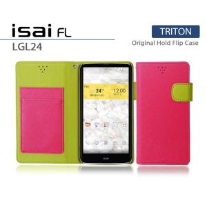 isai FL LGL24 ケース カバー JMEIオリジナルホールドフリップケース TRITON ホットピンク イサイ スマホカバー スマホケース au スマートフォン｜jmei