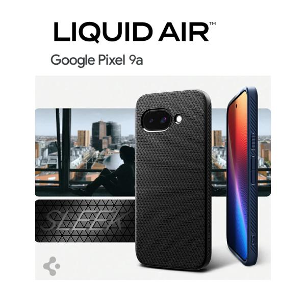 Pixel 9a ケース 耐衝撃 TPU リキッド・エアー シュピゲン グリップ感 ストラップホール...
