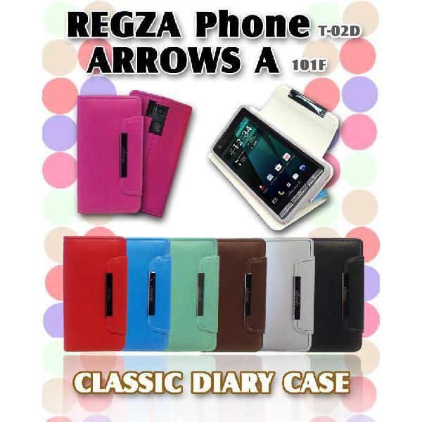 レグザフォン REGZA Phone T-02D ケースカバー パステル手帳ケース classic ...