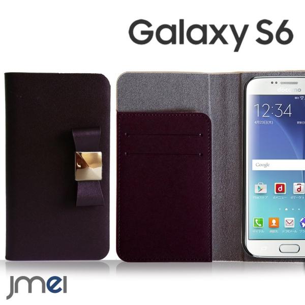 Galaxy S6 SC-05G 手帳型 本革 JMEIレザーリボンフリップケース MUSA ダーク...