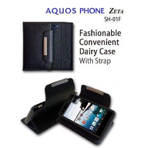 アクオスフォンカバー AQUOS PHONE ZETA SH-01F ケース レザー手帳ケース Dandy スマホ カバー docomo ドコモ SH01F スマホケース｜jmei