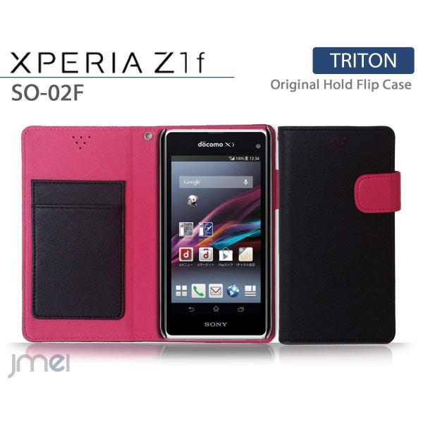 XPERIA Z1 f SO-02F ケース カバー JMEIオリジナルホールドフリップケース TR...