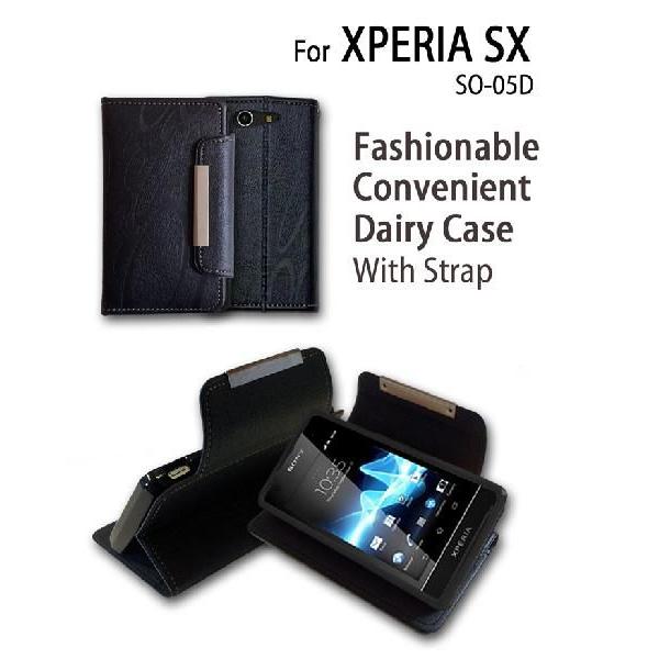 XPERIA SX ケース エクスペリアsx カバー SO-05D レザー手帳ケース Dandy ス...