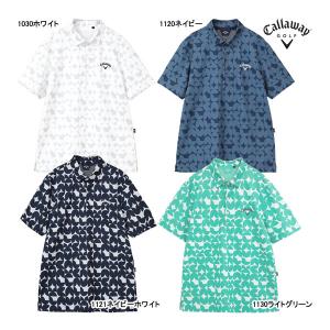 ◎【2024 S/S】キャロウェイ メンズ C24134112 幾何学プリントコンパクトカノコ半袖シャツ Callaway｜jngolf2010