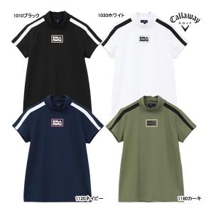 □【2024 S/S】【レディース】キャロウェイ C24134202 ストレッチ天竺半袖モックネックシャツ Callaway｜jngolf2010