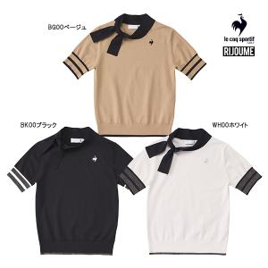 ★ 【2023 A/W】 【レディース】 ルコック ゴルフ アシンメトリー衿五分丈シャツ QGWWJA13 RIJOUMEモデル le coq sportif GOLFの商品画像