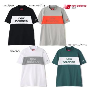 サイズ：6 NEW BALANCE GOLF ニューバランス  モックネック 半袖Tシャツ 総柄 ネイビー系 [240101439784] ゴルフウェア メンズ ストスト NEW BALANCE GOLF ニューバランス モックネック 半袖Tシャツ 総