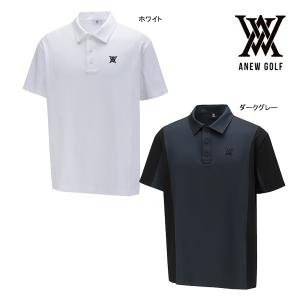 ♪【24年モデル】アニューゴルフ AGEMMTS54 メンズサイドファブリックブロックショットTシャツ ANEW GOLF MEN SIDE FABRIC BLOCK SHORT T-SHIRT