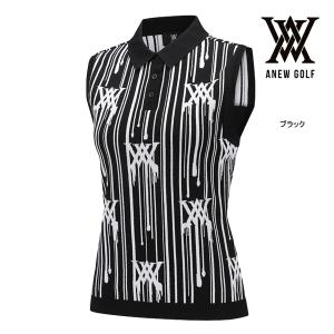 ♪【24年モデル】アニューゴルフ AGEMWKV03 ウィメンズレインロゴノースリーブセーター ANEW GOLF WOMEN RAIN LOGO SLEEVELESS SWEATER｜jngolf2010