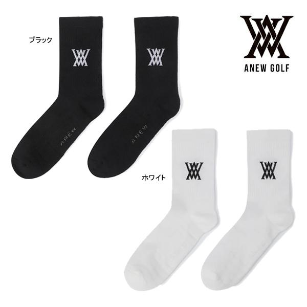 アニュー ゴルフ メンズ ソックス AGFFMSC01 ロゴ ANEW GOLF 靴下 ミドル丈 日...