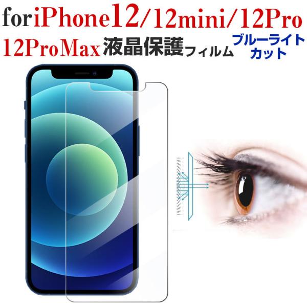 iPhone 12/12 Pro/12 mini/12 Pro Max用液晶保護フィルム ブルーライ...