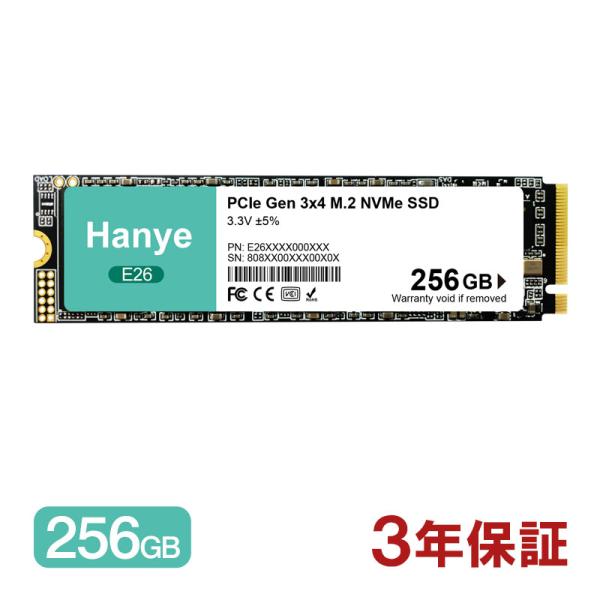 Hanye 内蔵型 SSD 256GB PCIe Gen3x4 M.2 NVMe 2280 2400...