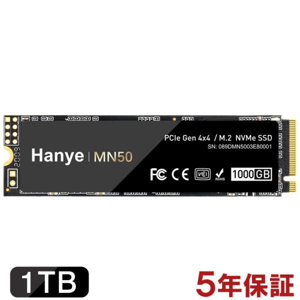 セール Hanye SSD 1TB 3D NAND TLC PCIe Gen4x4 M.2 NVMe...