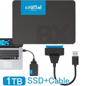 Crucial クルーシャル SSD 1TB(1000GB) BX500 SATA3 内蔵 2.5インチ 7mm CT1000BX500SSD1+ SATA-USB3.2 Gen1変換ケーブル付 翌日配達 3年保証 送料無料