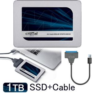 Crucial MX500 SSD 1TB 2.5インチ CT1000MX500SSD1 SATA3 内蔵 SSD+ SATA-USB3.0変換ケーブル付 翌日配達 5年保証 送料無料｜jnh