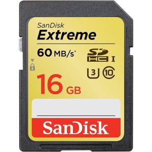 SDカード SDHCカード Extreme 16GB U3 UHS-I 60MB/s Class10 SanDisk サンディスク パッケージ品 SA1207SDXN