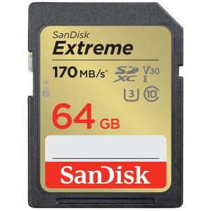 SDカード SanDisk Extreme SDXCカード 64GB UHS-I U3 V30 4K R:170MB/s W:80MB/s 4K Ultra HD対応SDSDXV2-064G-GNCIN 海外パッケージ 送料無料｜嘉年華